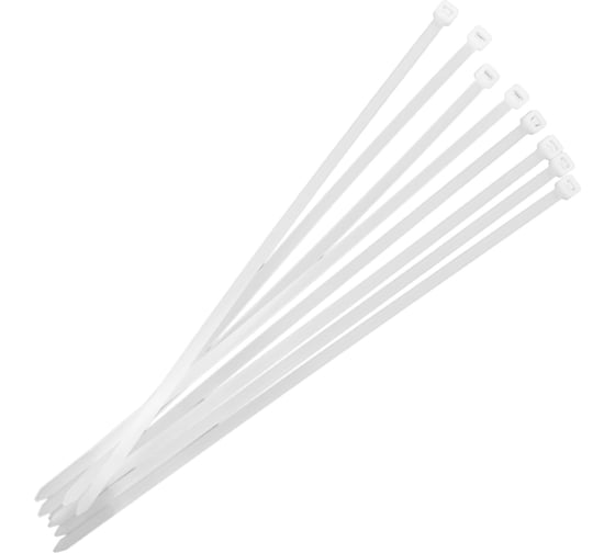 Нейлоновые хомуты Политех белые, 250x4.8 мм, упаковка 100 шт. 3201334