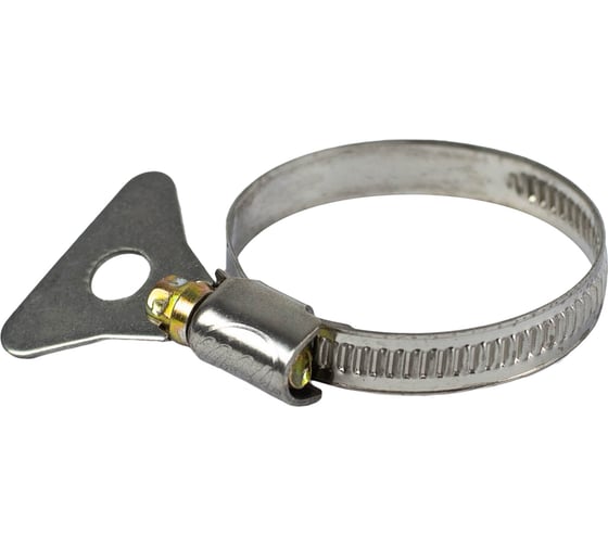 Червячные хомуты Политех накатные с металлическим ключом, нерж. сталь, 2 шт. в упаковке, 30-45 мм 3205045