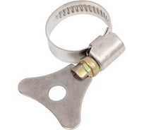 Червячные хомуты Политех накатные с металлическим ключом, нерж. сталь, 2 шт. в упаковке, 12-22 мм 3205022