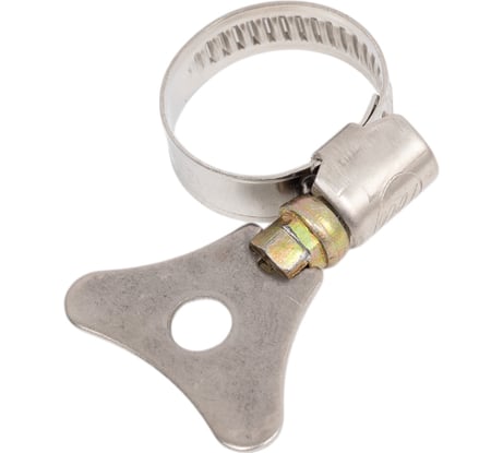 Червячные хомуты Политех накатные с металлическим ключом, нерж. сталь, 2 шт. в упаковке, 12-22 мм 3205022