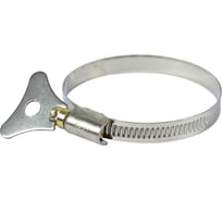 Червячные хомуты Политех накатные с металлическим ключом, нерж. сталь, 2 шт. в упаковке, 40-60 мм 3205060