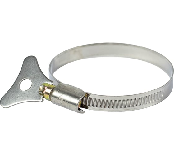 Червячные хомуты Политех накатные с металлическим ключом, нерж. сталь, 2 шт. в упаковке, 40-60 мм 3205060