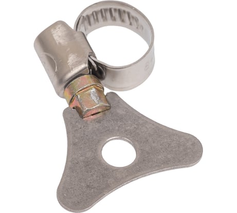 Червячные хомуты Политех накатные с металлическим ключом, нерж. сталь, 2 шт. в упаковке, 8-12 мм 3205012