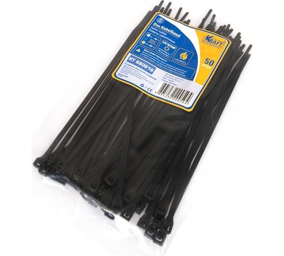 Нейлоновый хомут KRAFT черный 3,6х150 KT 880616