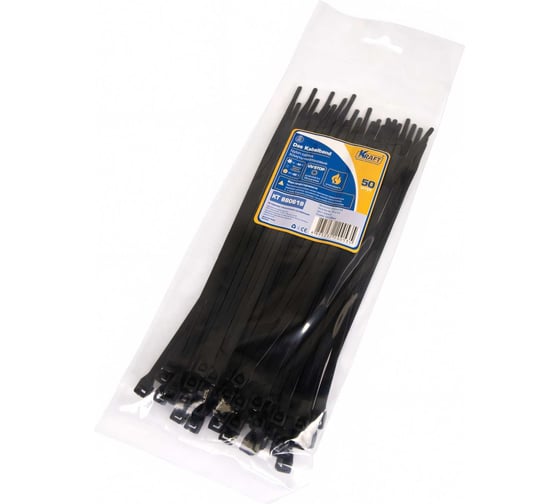 Нейлоновый хомут KRAFT черный 4,8х200 KT 880619