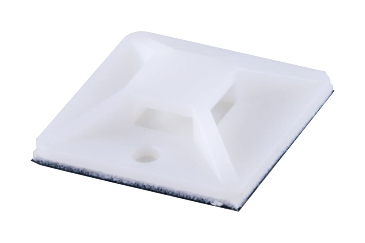 Самоклеящаяся площадка STEKKER 40х40 мм, под хомуты, белый, SMCL4040 ...