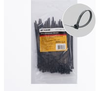 Нейлоновый хомут STEKKER 2,5x100 мм черный, NYCT25-100 100шт в упак 32772