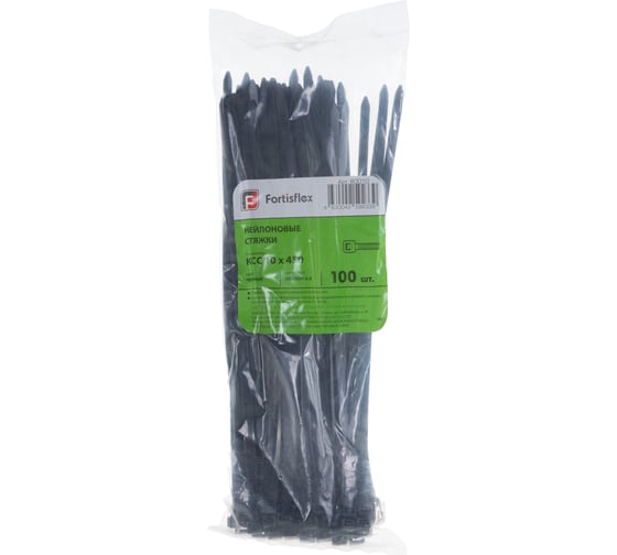 Нейлоновые стяжки FORTISFLEX КСС 10х450 ч 100 шт. 80010