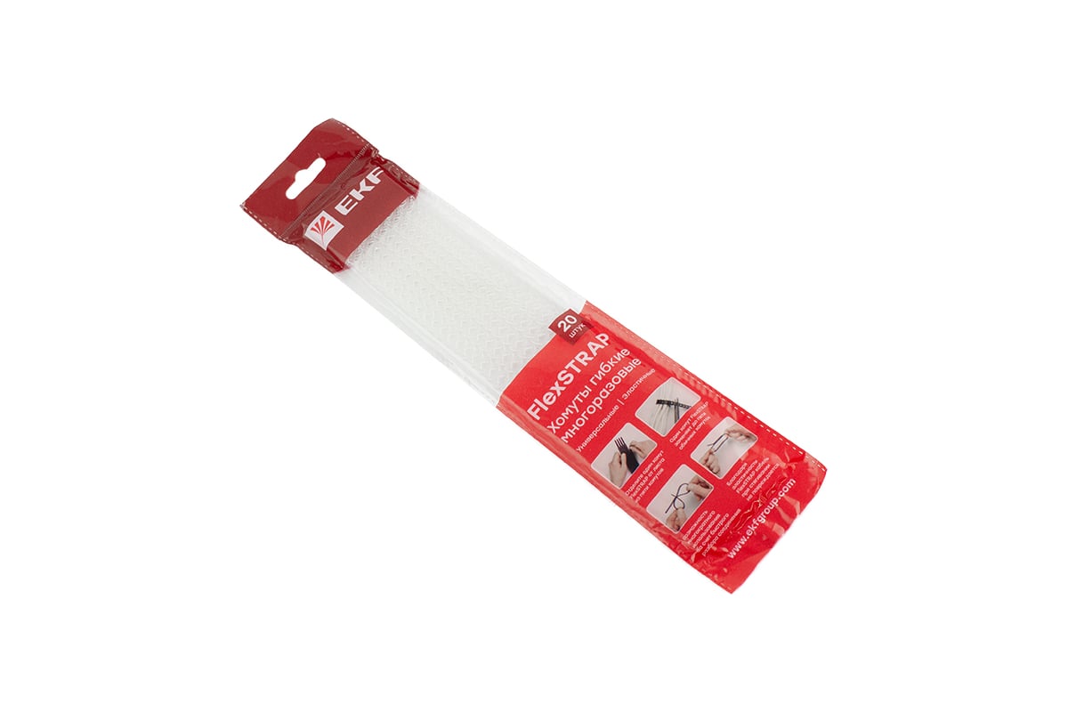 Гибкий хомут EKF FlexSTRAP 20 шт. белый plc-fs-wr - выгодная цена ...