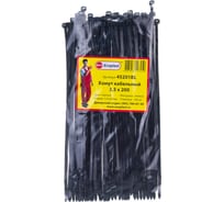 Кабельные хомуты Экопласт 3,5 х 200 мм, цвет черный, 100 шт 45201BL