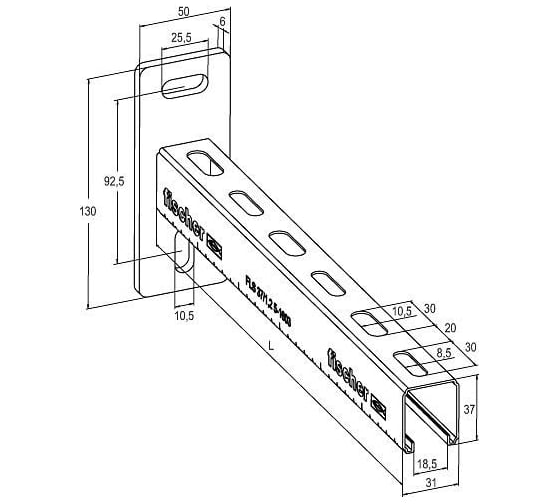 Консоль fischer ALK 37-600, 5 шт. 538745