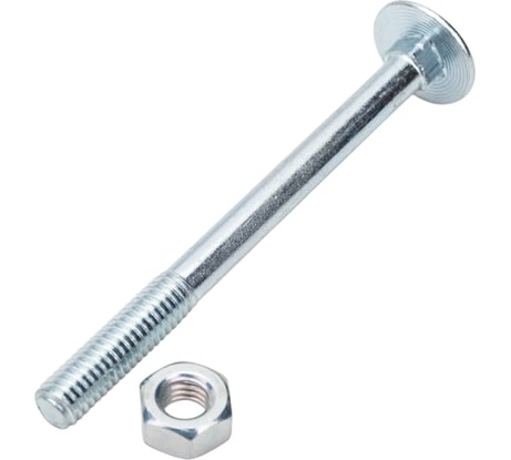 Мебельный болт DIN603 оцинкованный М6х70 с гайкой, 6 шт Zitar 108765