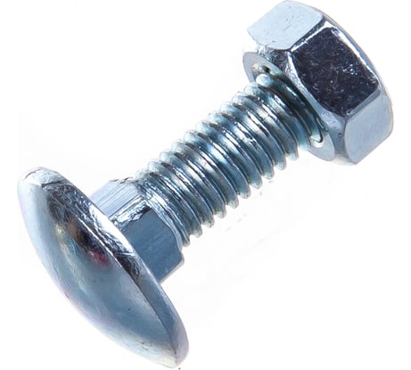 Мебельный болт DIN603 оцинкованный М6х20 с гайкой, 10 шт Zitar 108760