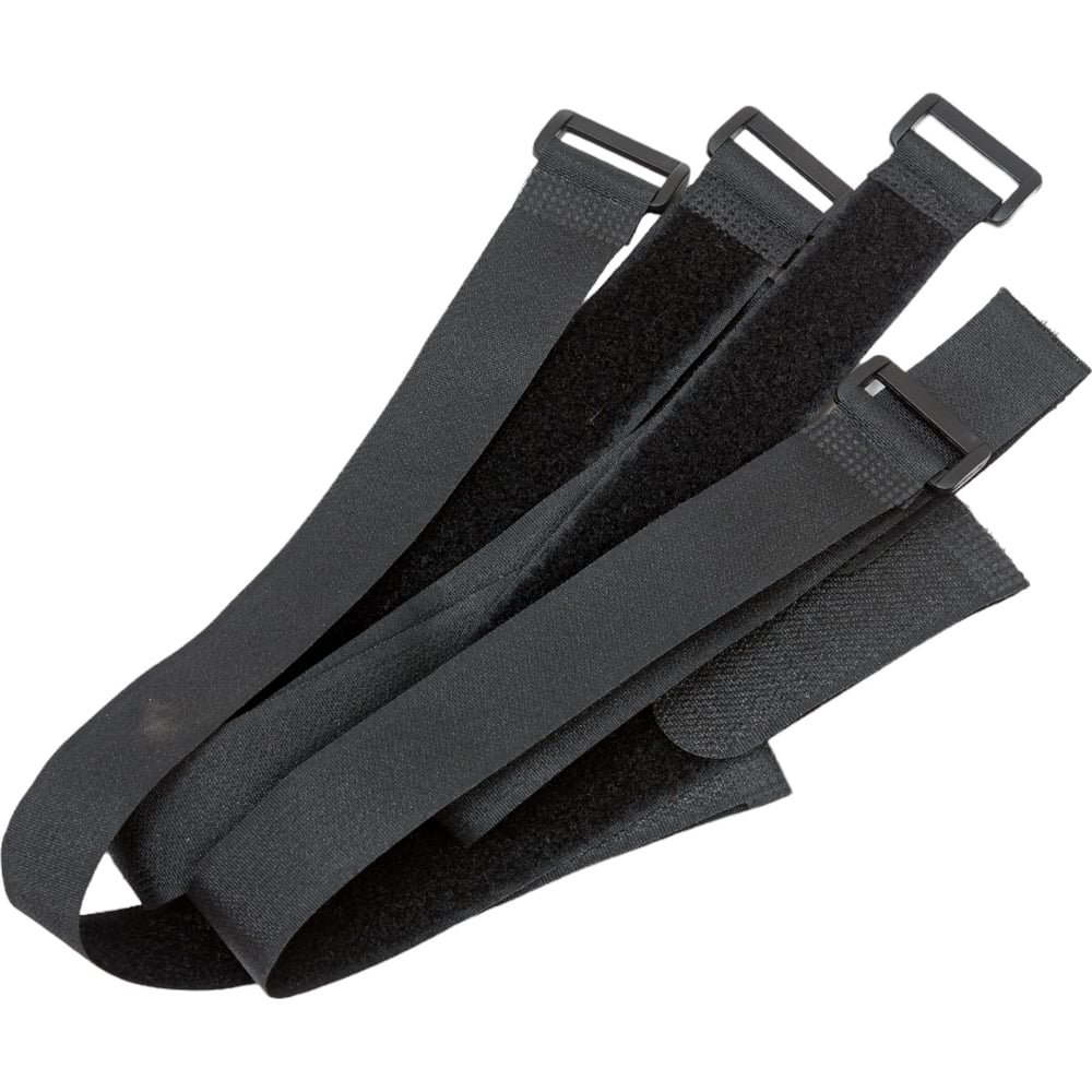 Хомуты-липучки с пластиковой пряжкой HLT 25х450 мм, черный, 20 шт. 084 ...