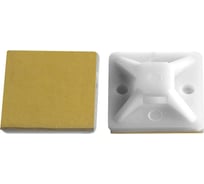 Самоклеящаяся площадка под хомуты HLT 20x20 мм, белый, 100 шт. 0840778