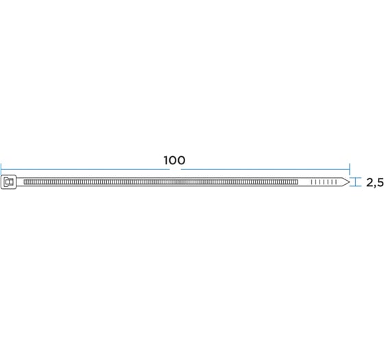 Нейлоновая кабельная стяжка PROCONNECT 100x2,5мм, черная 100 шт/уп 57-0101