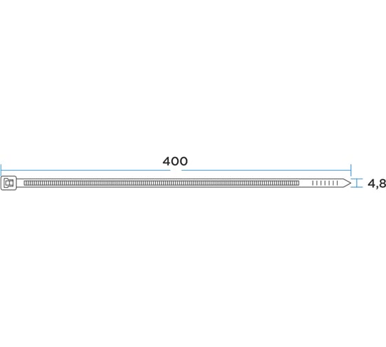 Нейлоновая кабельная стяжка PROCONNECT 400x4,8мм, белая 100 шт/уп 57-0400