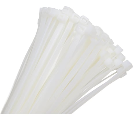 Нейлоновый хомут-стяжка СВК 4,8x300 мм, белый, 100 шт. Н0000026992