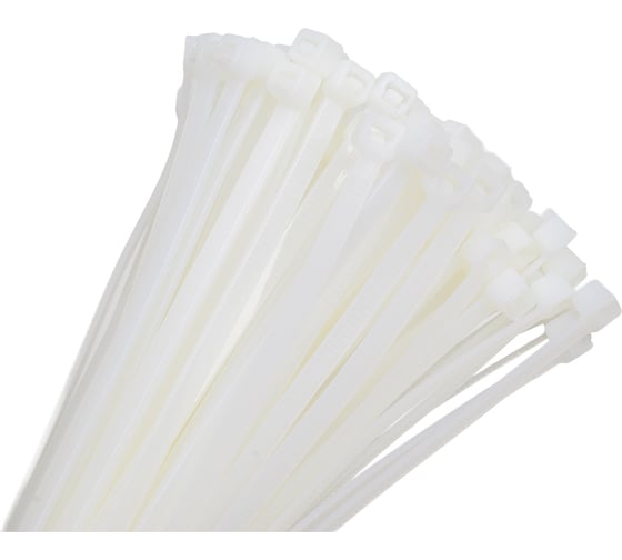 Нейлоновый хомут-стяжка СВК 4,8x300 мм, белый, 100 шт. Н0000026992 1