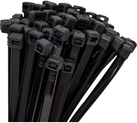 Нейлоновый хомут-стяжка СВК 4,8x300 мм, черный, 100 шт. Н0000026993