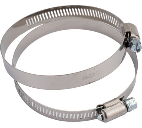 Хомуты Зубр ЭКСПЕРТ нерж. сталь, просечная лента 12 мм, 65-89 мм, 2 шт. 37815-065-89-2