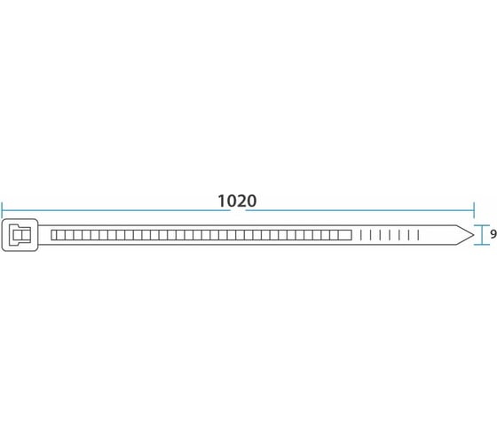 Нейлоновая кабельная стяжка REXANT 1020x9,0мм, черная 100 шт/уп 07-1021