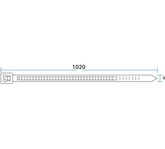 Нейлоновая кабельная стяжка REXANT 1020x9,0мм, белая 100 шт/уп 07-1020