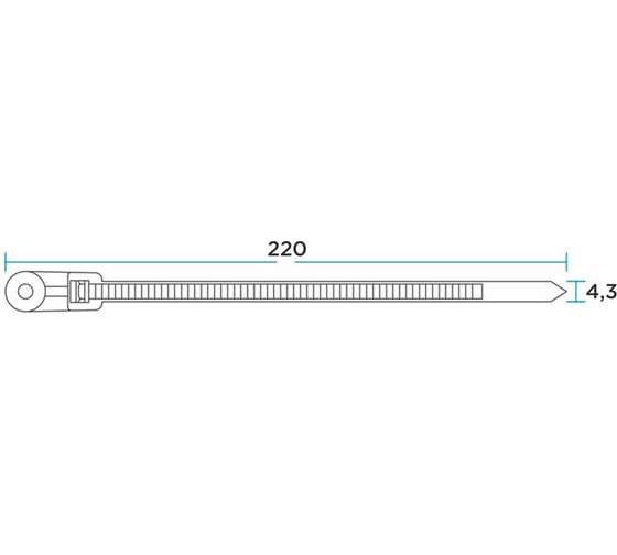 Нейлоновая стяжка под винт REXANT 200x4,3мм, черная 100 шт/уп 07-0205