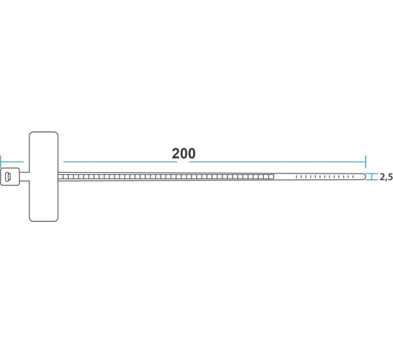 Нейлоновая кабельная стяжка REXANT 200x3,6мм, белая 100 шт/уп -25 07-0206