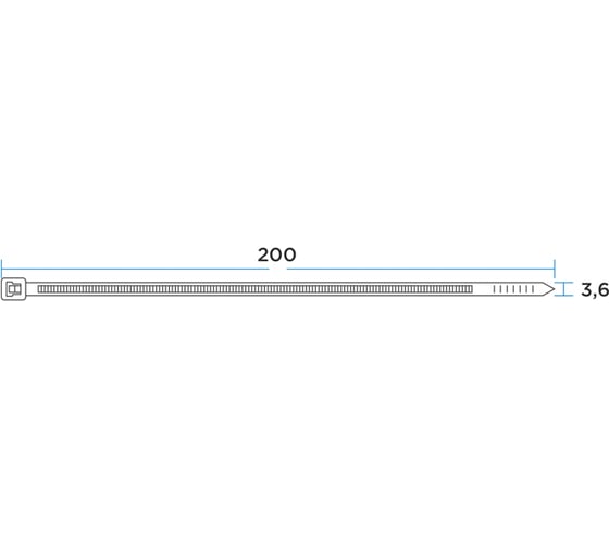 Нейлоновая кабельная стяжка REXANT 200x3,6мм, красная 25 шт/уп 07-0206-25