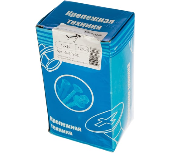 Мебельный болт КРЕП-КОМП цинк DIN603 10х20 пр.5,8 100шт бм1020ф