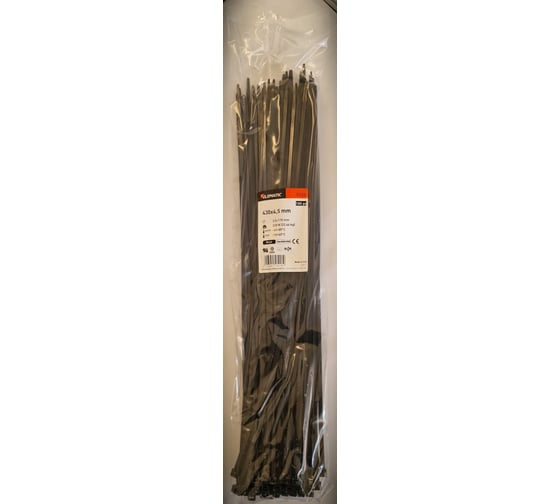 Нейлоновая стяжка-хомут Elematic чёрная, 430x4.5 мм, 100 шт. 5320