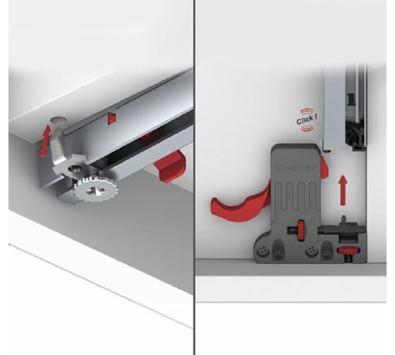 Направляющая полного выдвижения c доводчиком SAMET SMART SLIDE, Lock-Fix 450 мм СТ-00001281