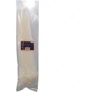 Хомут-стяжка РОССНА 3.6x200 мм, белый, пластиковый, 100 шт. Р860808