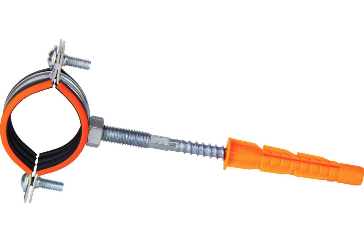 Трубный металлический хомут HUMALT М8 (20-24) 1/2", с гайкой, шпилькой ...