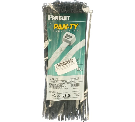 Кабельная стяжка PANDUIT PLT3S-C30 неоткрывающаяся Pan-Ty 4.8x292 мм 100шт. 36636