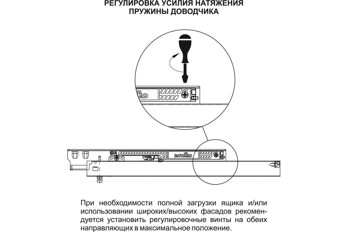 Vector направляющие скрытого монтажа с доводчиком