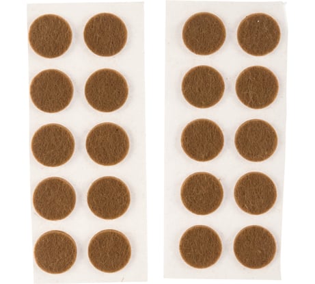 Самоклеющиеся фетровые пункты Element d18 мм коричневые 20 шт. 5750605 209970