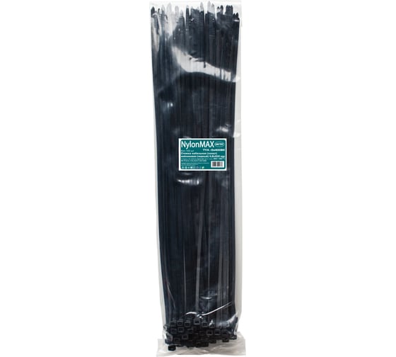 Стяжка кабельная Nylon Max 5x400 мм, черный, пластиковая/нейлоновая, 100 шт. TYA-5x400bk 1