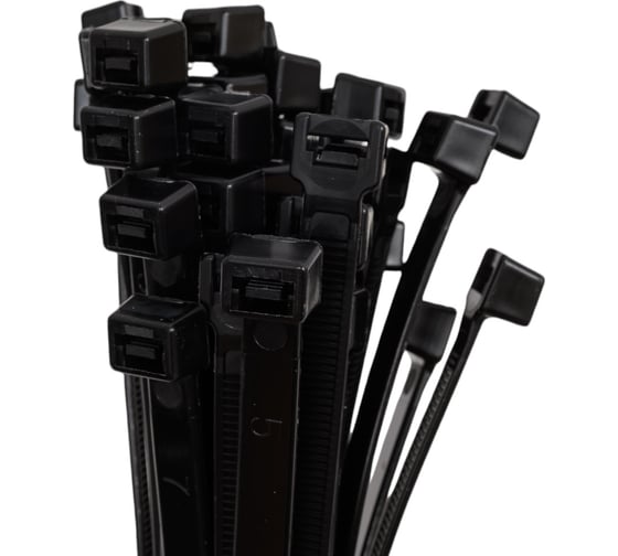 Нейлоновые стяжки Fortisflex КСС 9x400 мм, черный, 100 шт. 89908