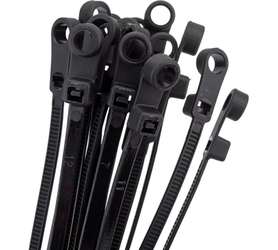 Нейлоновая стяжка Fortisflex КСО 5x300 мм, черный, 100 шт. 90335