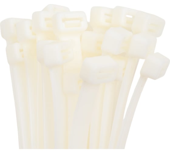 Нейлоновые стяжки Fortisflex КСС 12x500 мм, белый, 100 шт. 89901