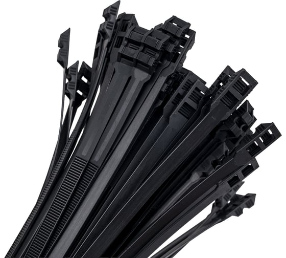 Нейлоновая стяжка Fortisflex КСУ 9x760 мм, черный, 100 шт. 91705