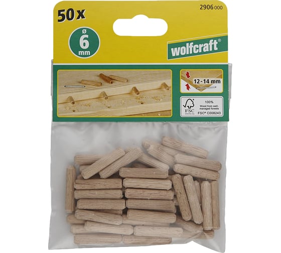 Деревянные шипы Wolfcraft 6x30 мм 50 шт. 2906000 1