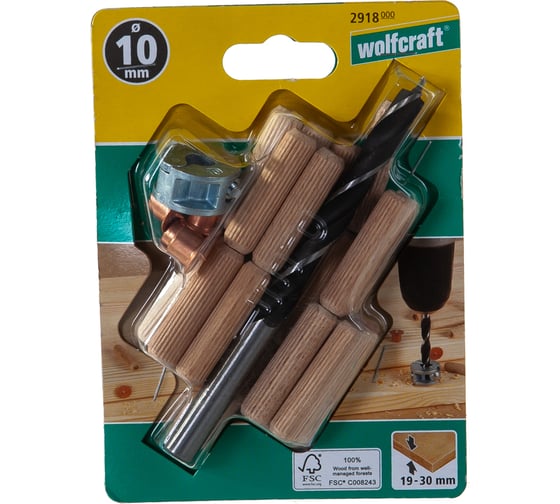 Набор для соединений на шипах Wolfcraft диаметр 10 мм 2918000