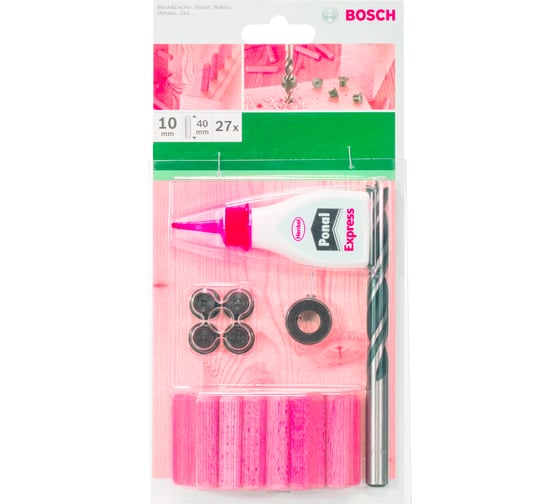 Набор дюбелей Bosch 10x40 мм 32 шт. + сверло DIY 2609255307