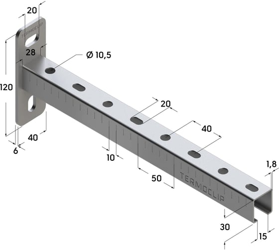 Консоль Termoclip 28х30х1,8-440 9105103