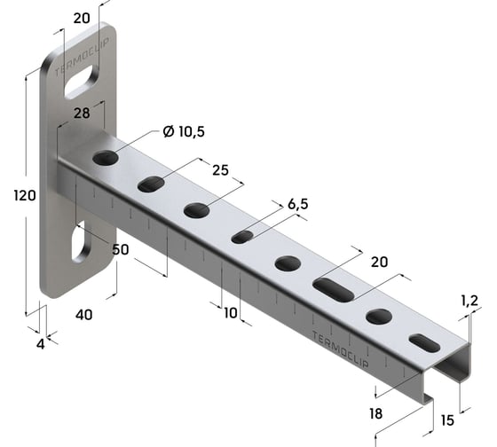 Консоль Termoclip 28х18х1,2-500 9104004