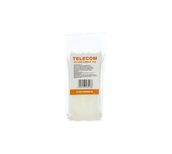 Стяжка Telecom нейлон 2.5х150мм 100шт TIE2.5X150MM-W