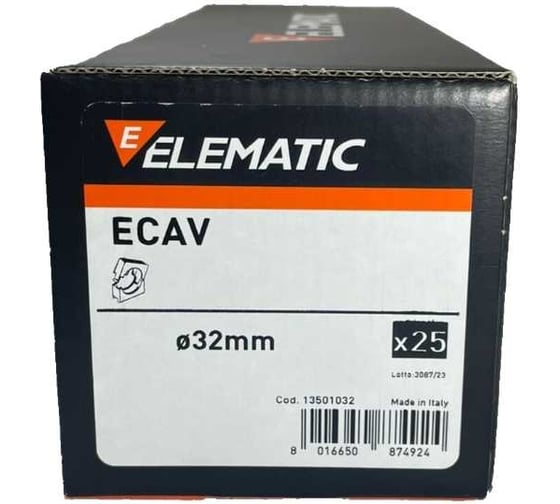 Пластиковый фиксатор для полипропиленовых труб ELEMATIC ECAV 32 d=25-32 мм, 25 шт. 13501032